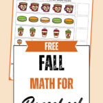 Free Fall Math for Preschool pin with a Fall Pattern cut and paste worksheet