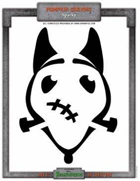 Frankenweenie Sparky pumpkin carving template