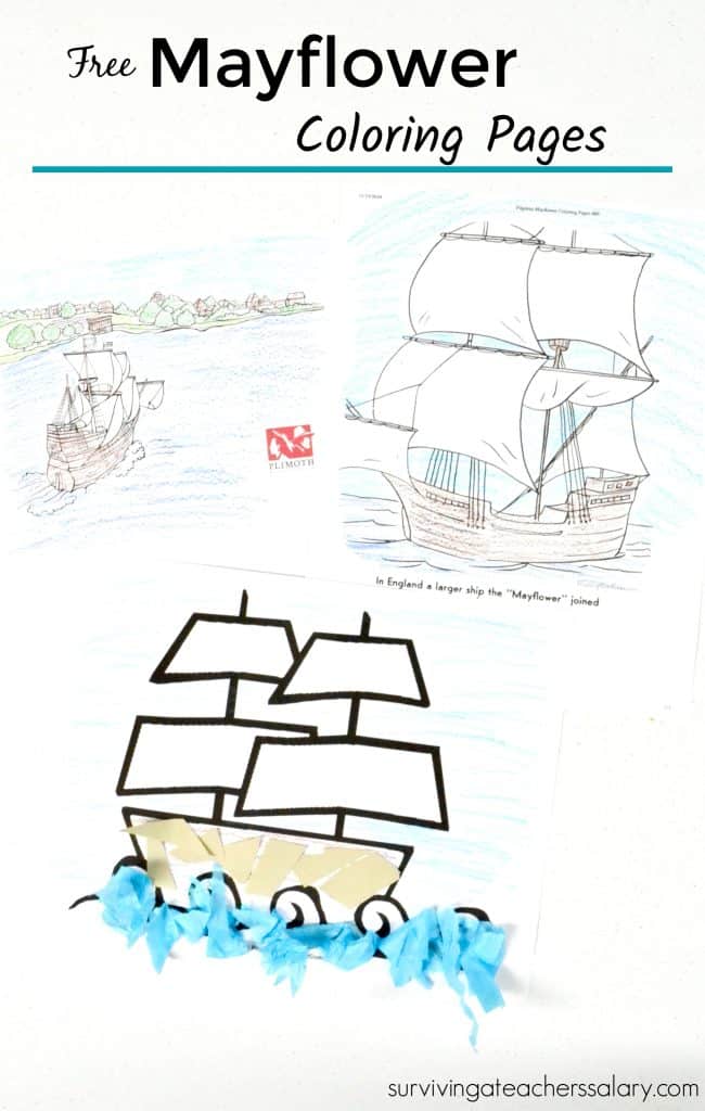 Free printable Mayflower coloring pages