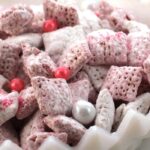 Pink puppy chow in a bowl
