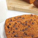 Pumpkin bread with a glass of milk