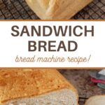 Homemade bread machine sandwich bread loaf, sliced