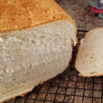 Sliced homemade sandwich bread from the bread machine