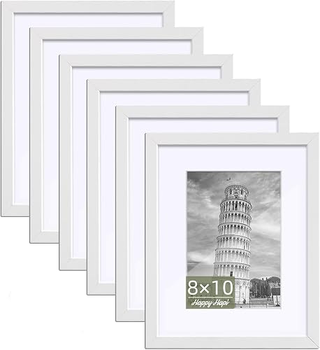Set of white 8x10 picture frames