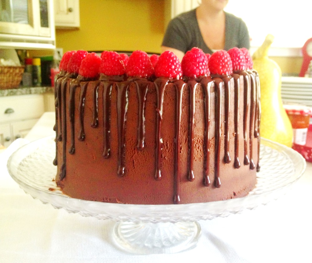 Insane Chocolate Raspberry Cake