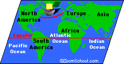 Poster map of the Pilgrims voyage with a small egg carton Mayflower