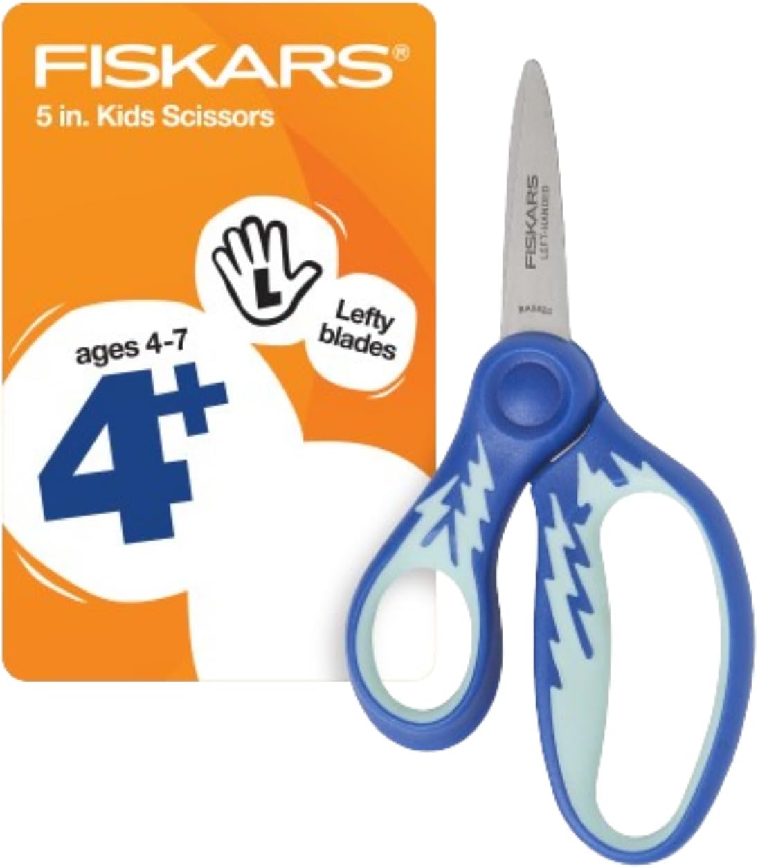 Fiskars left-handed kids scissors in blue