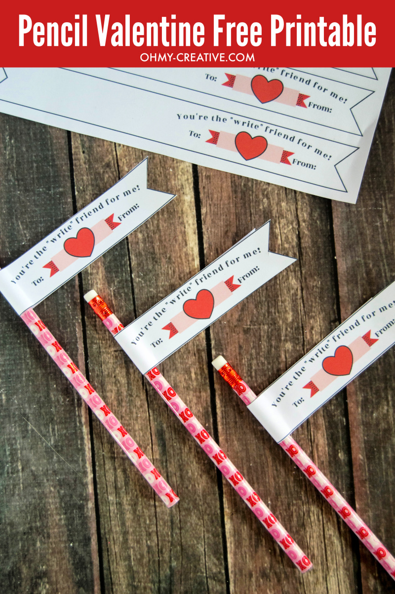 Free Pencil Valentine Printable Banner