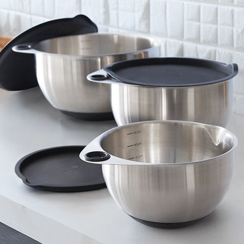 Pampered Chef Stainless Steel Mixing Bowl Set