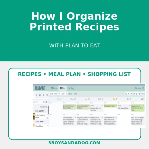 How I Organize Printed Recipes With Plan to Eat