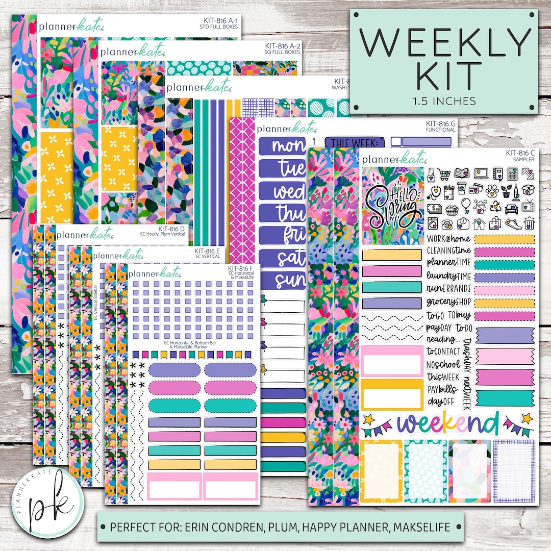 PlannerKate weekly planner sticker kit