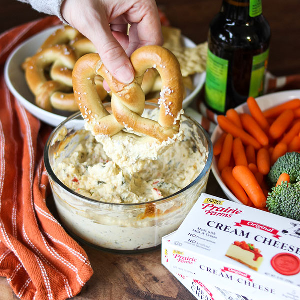 Pub-style beer cheese dip with smoked gouda