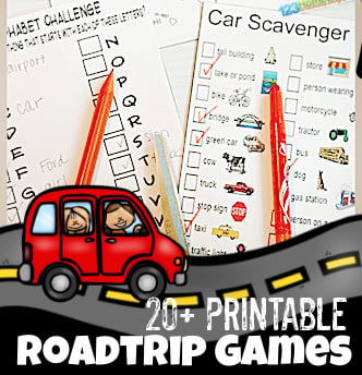 20 FREE Printable Roadtrip Games for Kids