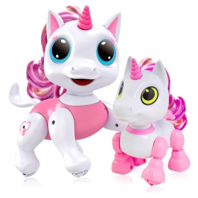 Two Robo Pets interactive unicorn toys
